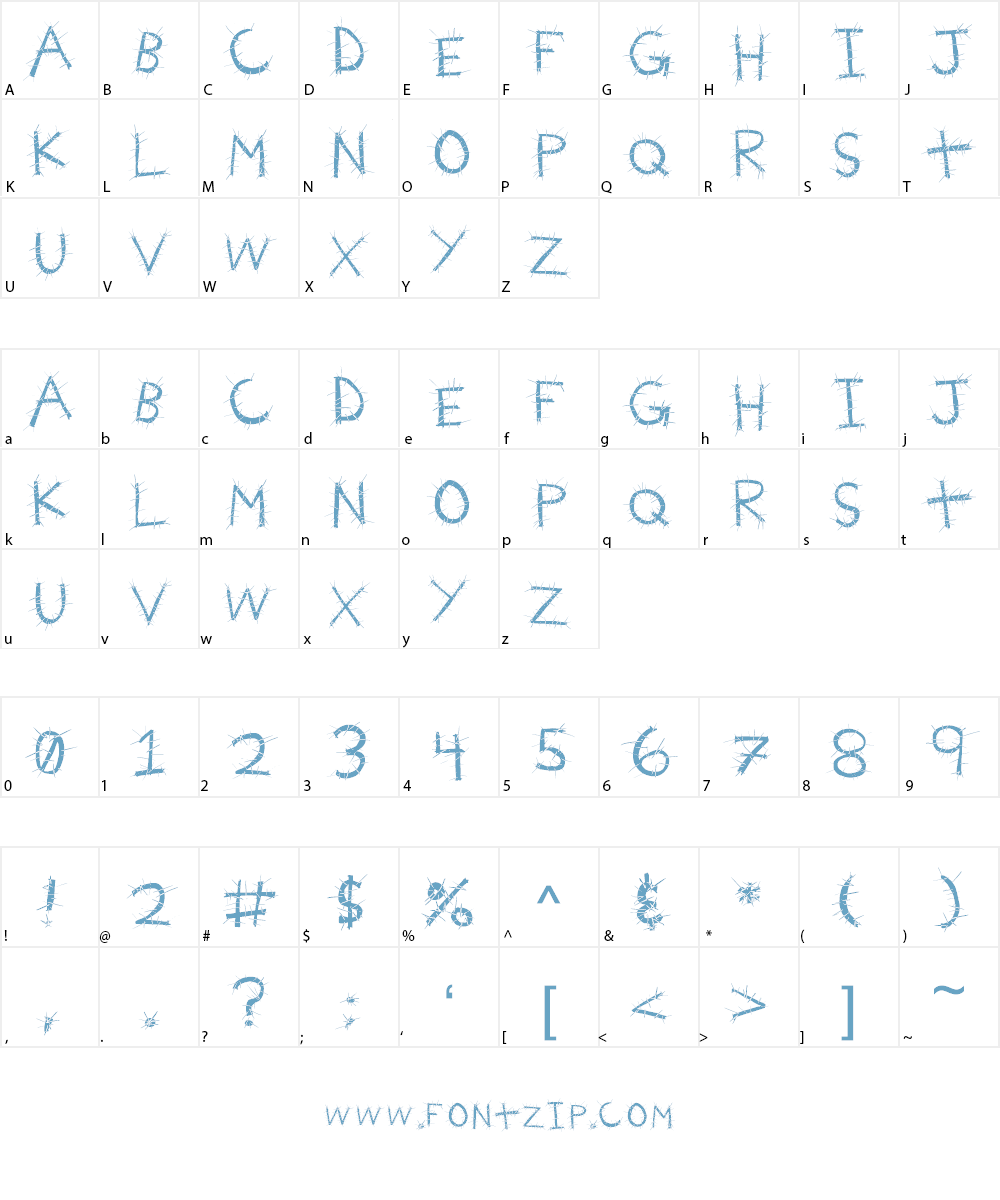 Voodoo Needles Font Character